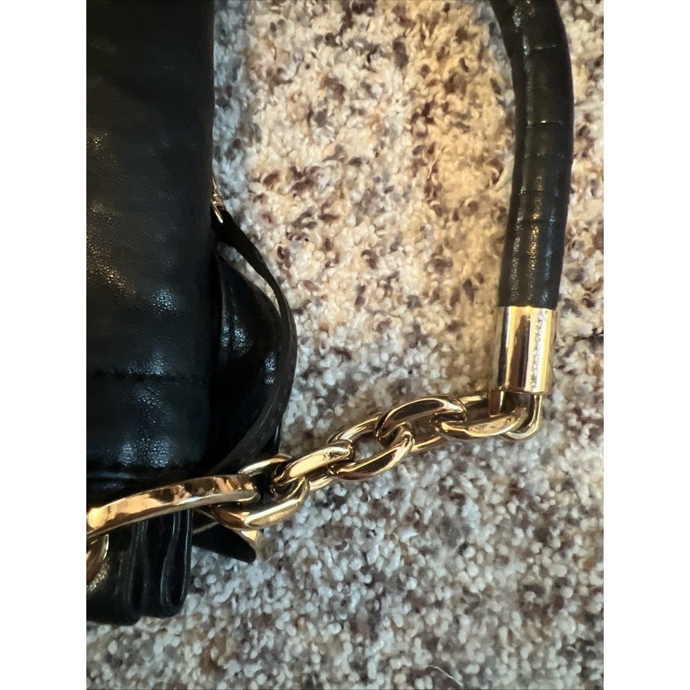 Vintage Michael Kors Leather Crossbody Bag Black Large Pockets Adjusting Strap - Picture 10 of 13